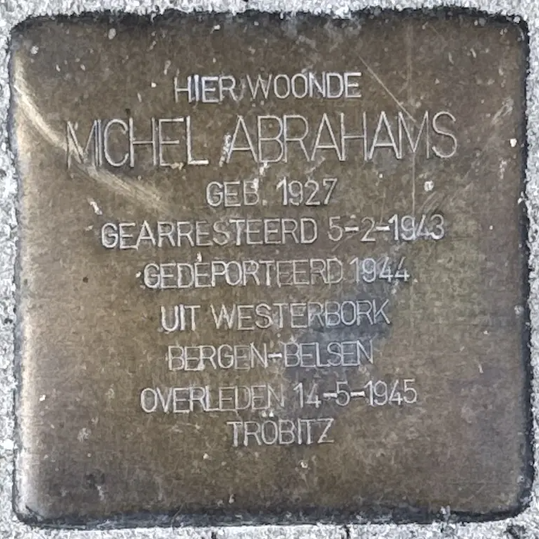 Struikelsteen voor Michel Abrahams
