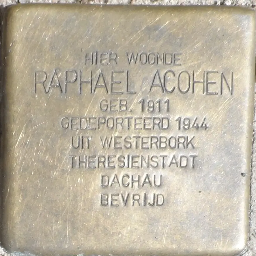 Struikelsteen voor Raphael Acohen
