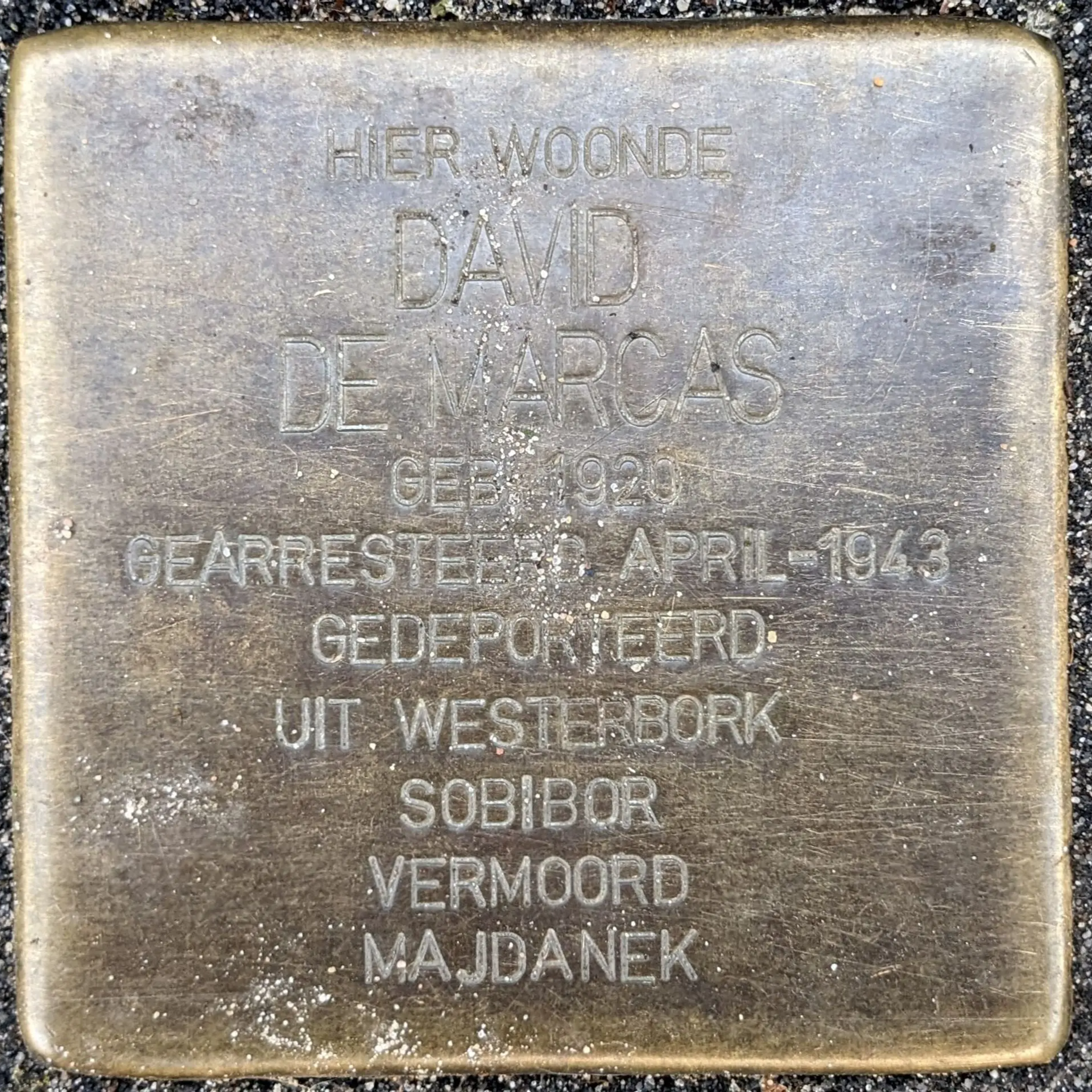 Struikelsteen voor David de Marcas