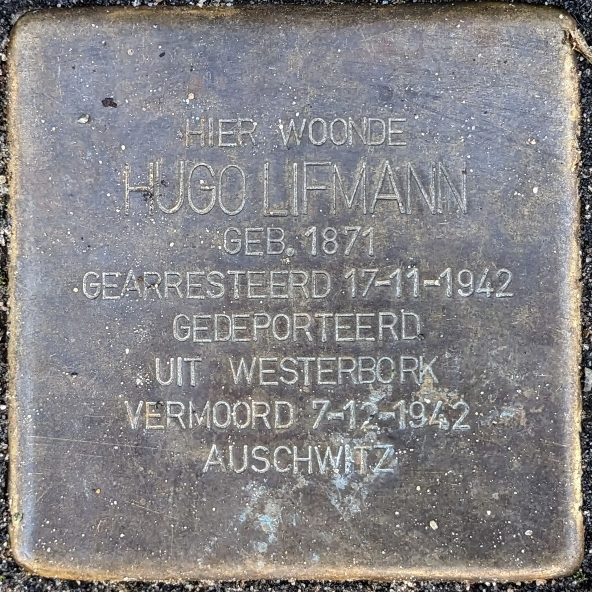 Struikelsteen voor Hugo Liefmann