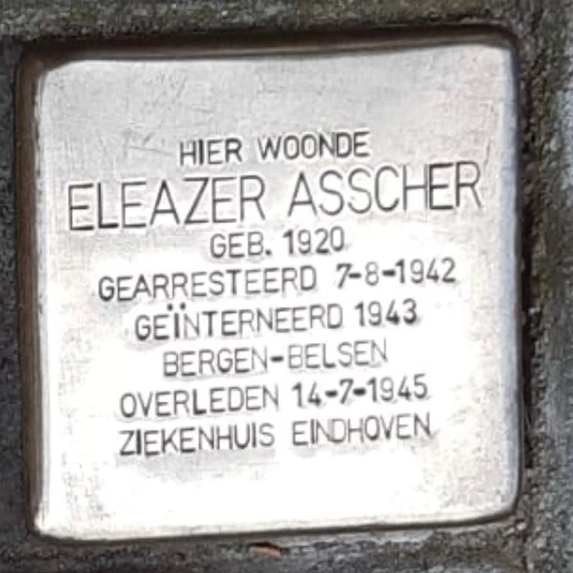 Struikelsteen voor Eleazer Asscher