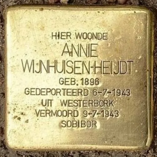 Struikelsteen voor Annie Wijnhuisen-Heijdt