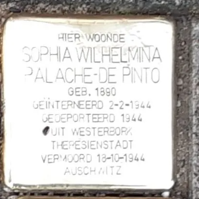 Struikelsteen voor Sophia Wilhelmina Palache-de Pinto