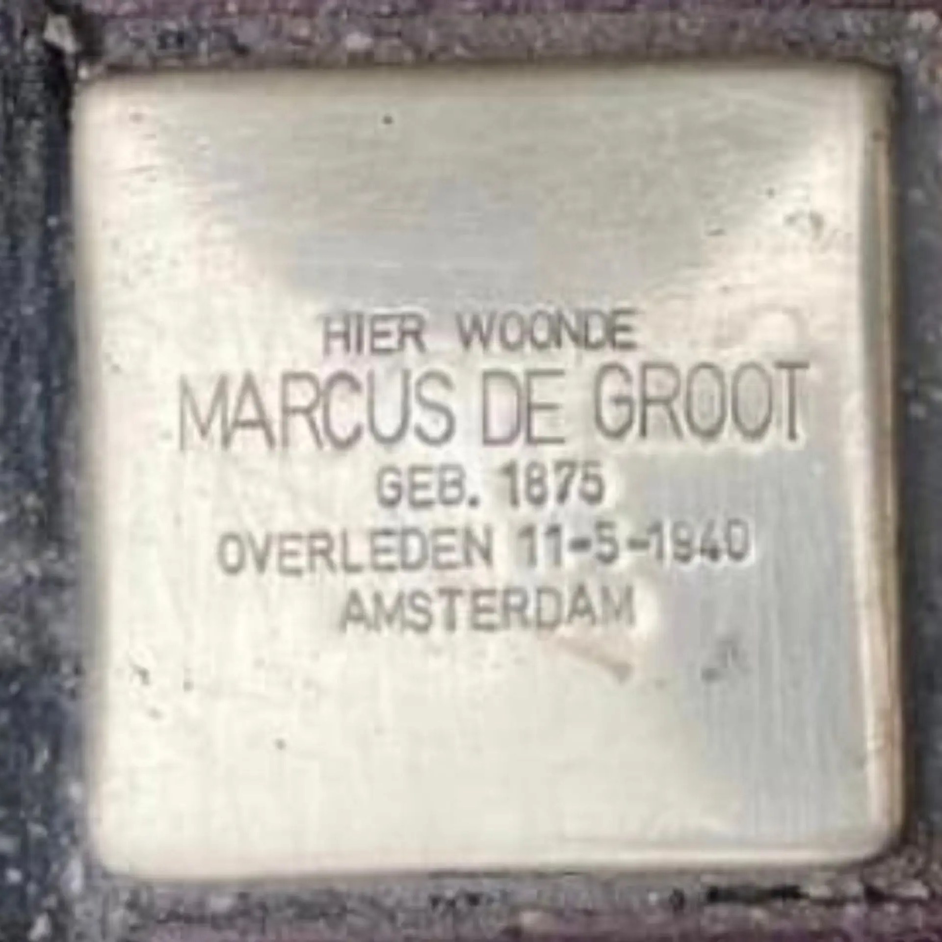 Struikelsteen voor Marcus de Groot