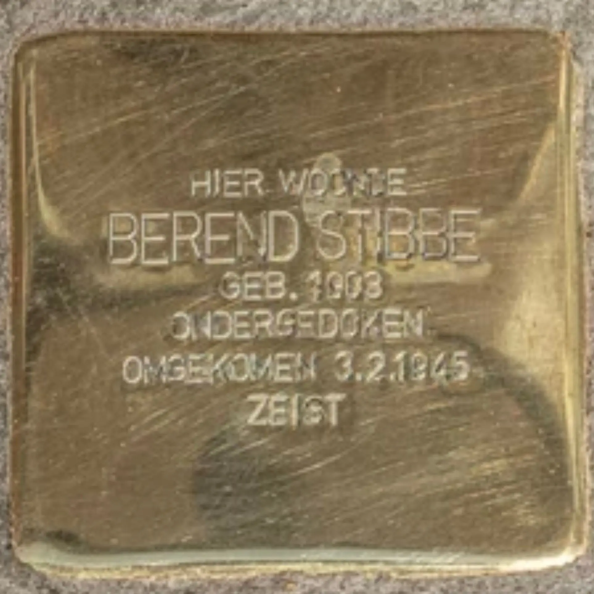 Struikelsteen voor Berend Stibbe