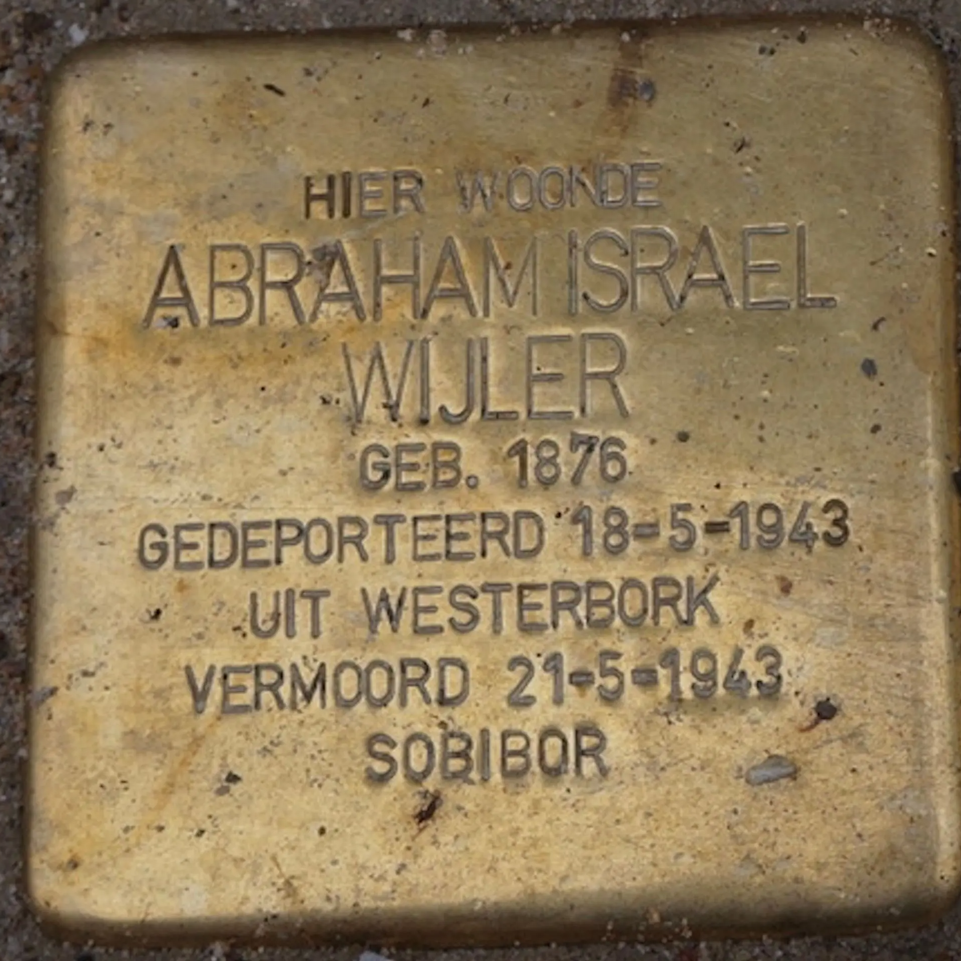 Struikelsteen voor Abraham Israël Wijler