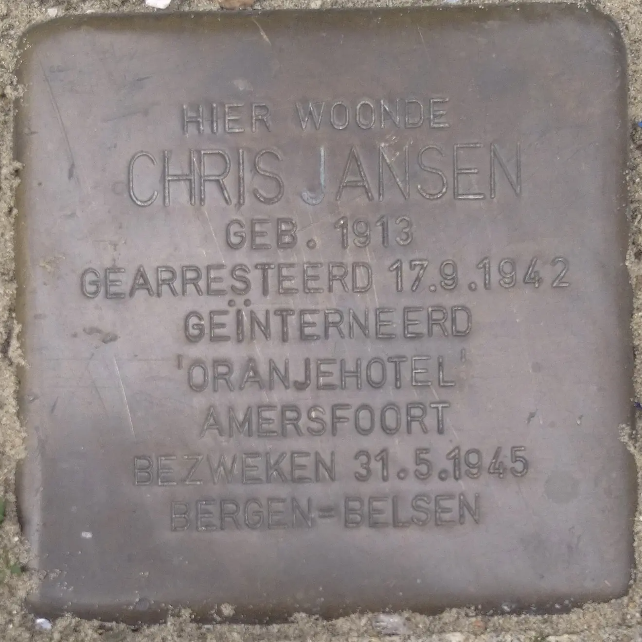 Struikelsteen voor Christiaan Jansen