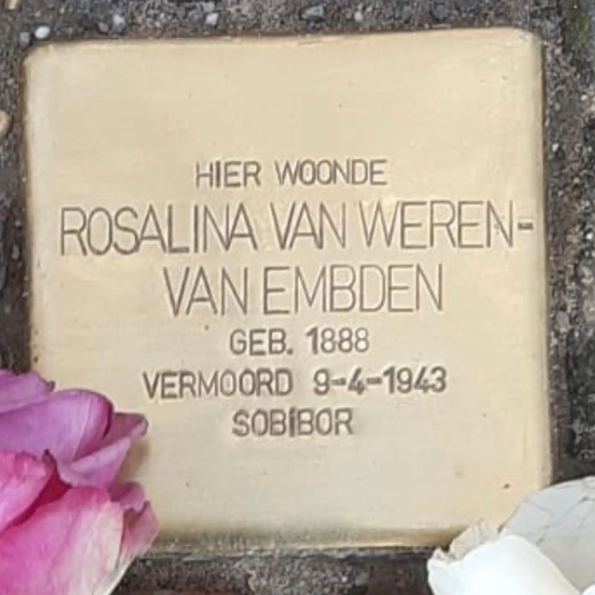 Struikelsteen voor Rosalina van Weren-van Embden