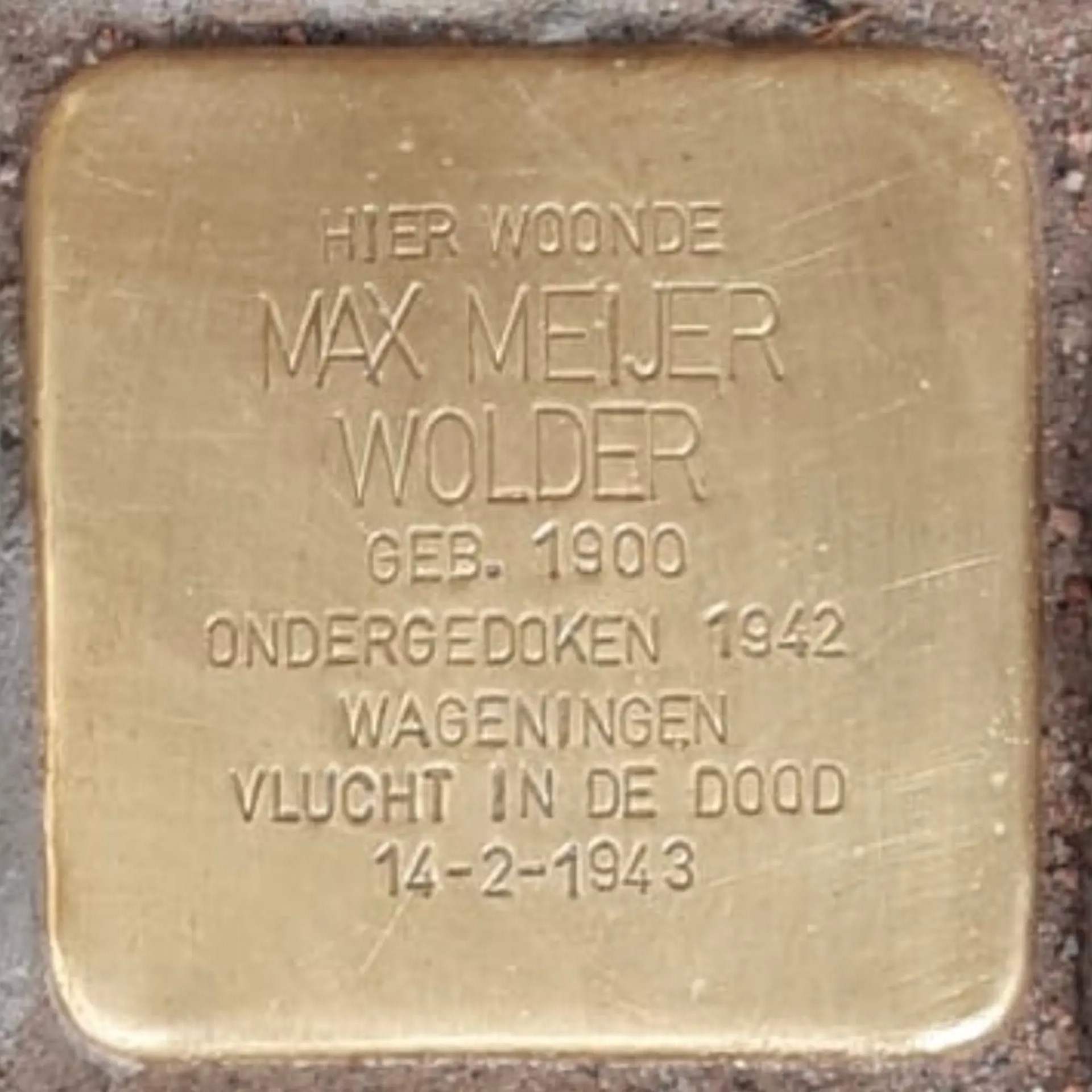 Struikelsteen voor Meijer Wolder