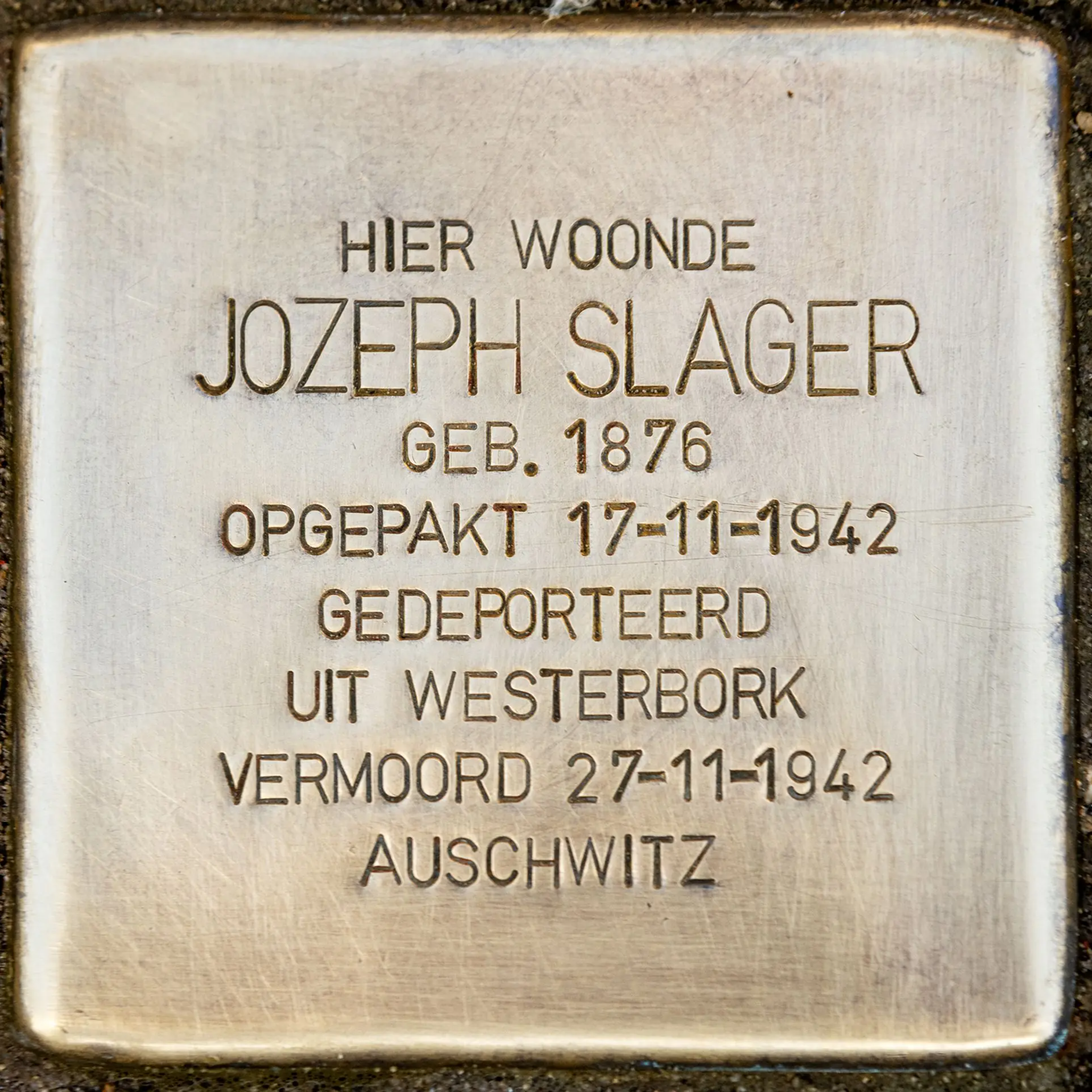 Struikelsteen voor Jozef Slager