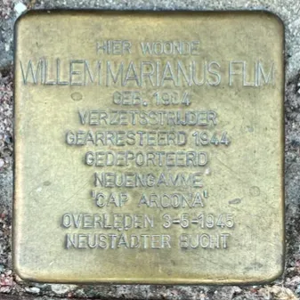 Struikelsteen voor Willem Mariannes Flim