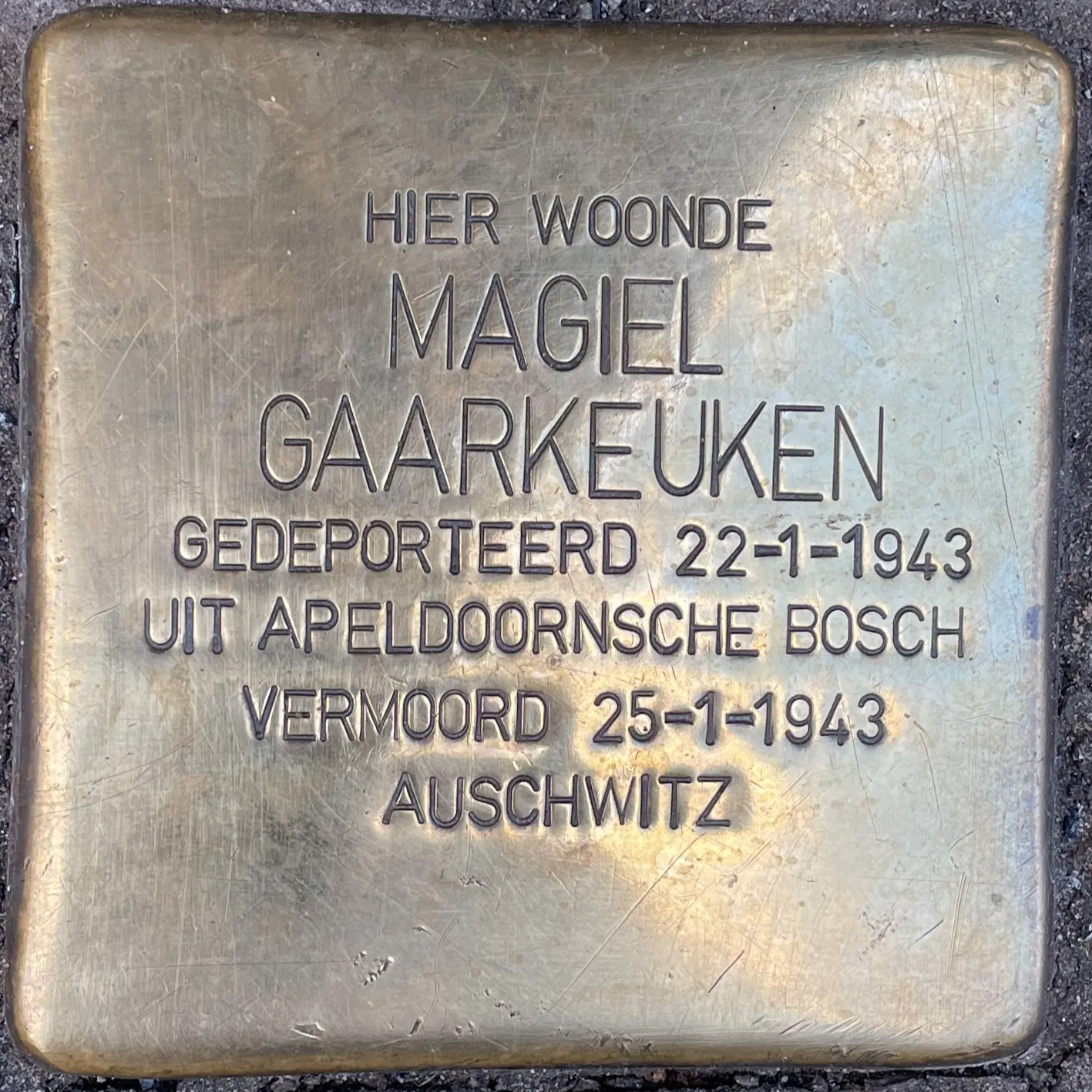 Struikelsteen voor Magiel Gaarkeuken
