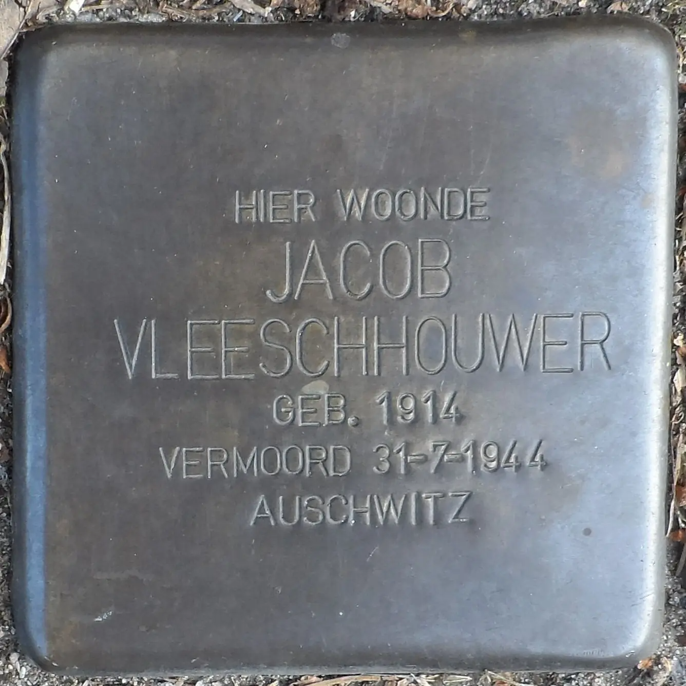 Struikelsteen voor Jacob Vleeschhouwer