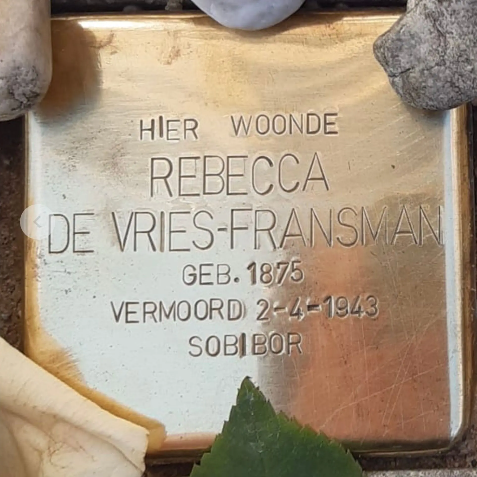 Struikelsteen voor Rebecca de Vries-Fransman