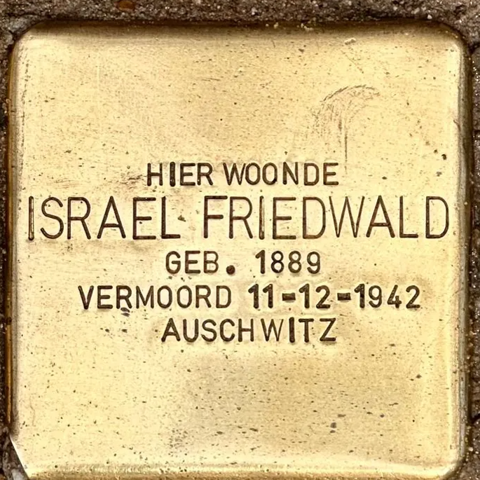 Struikelsteen voor Israel Friedwald