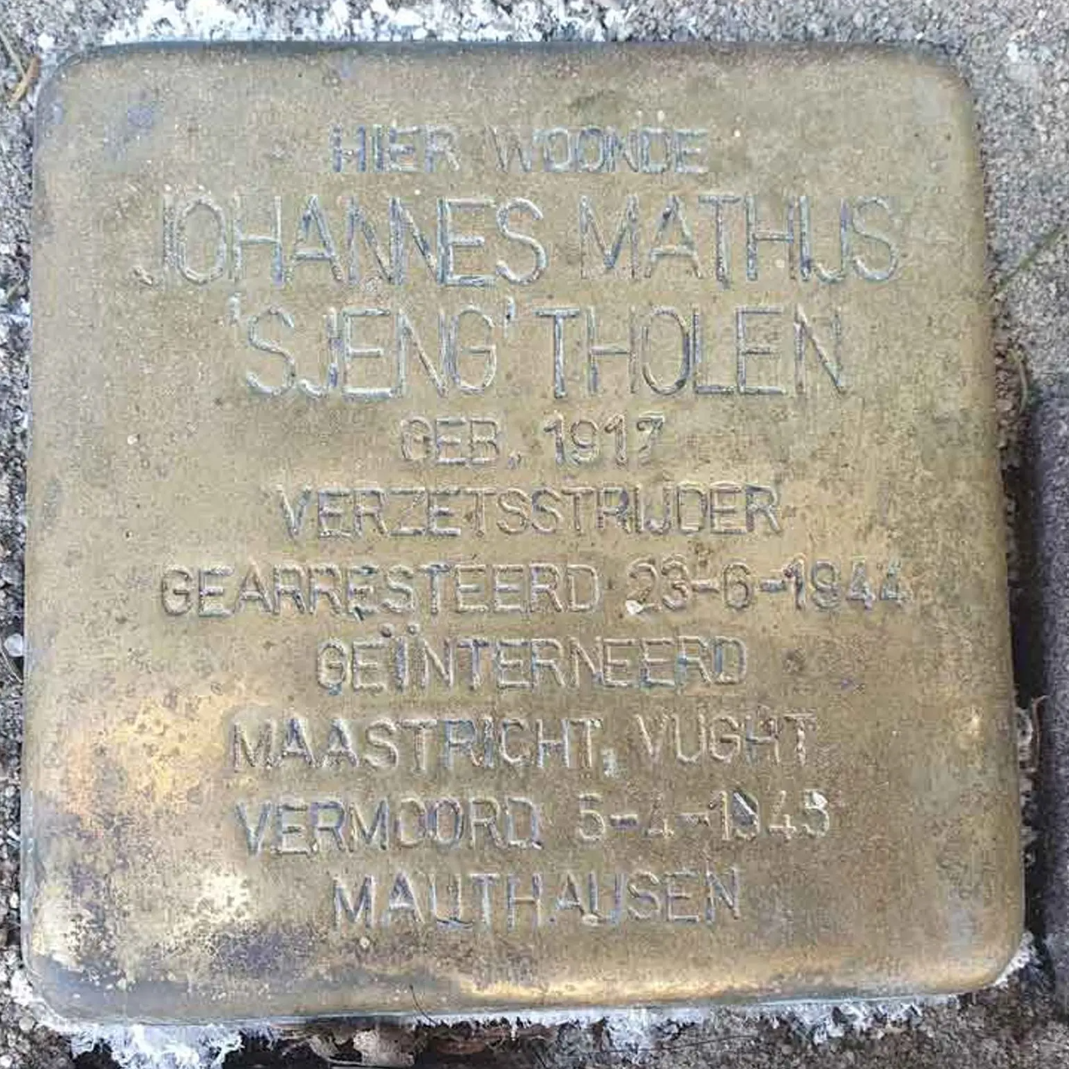 Struikelsteen voor Johannes Mathijs Lambert Tholen
