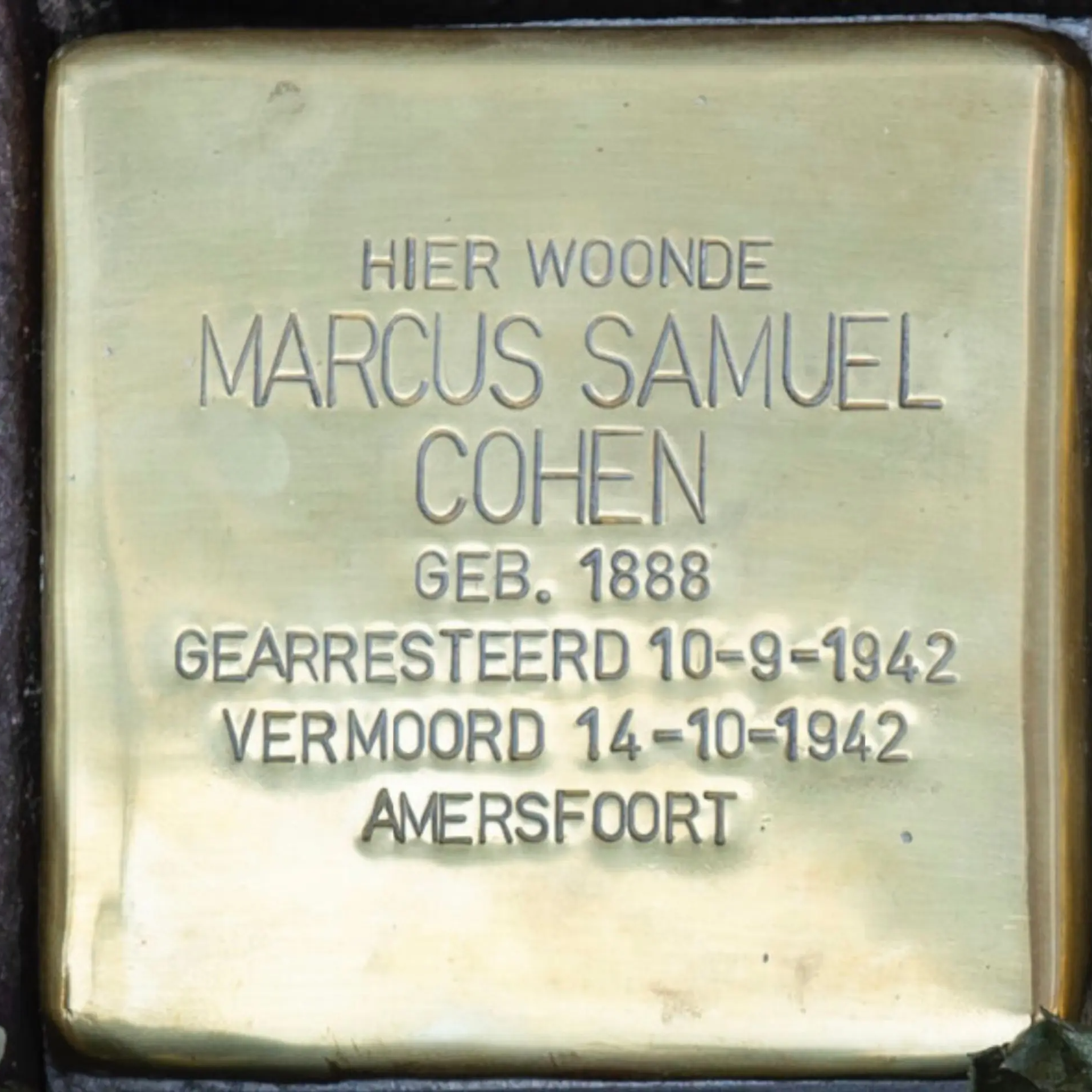 Struikelsteen voor Marcus Samuel Cohen