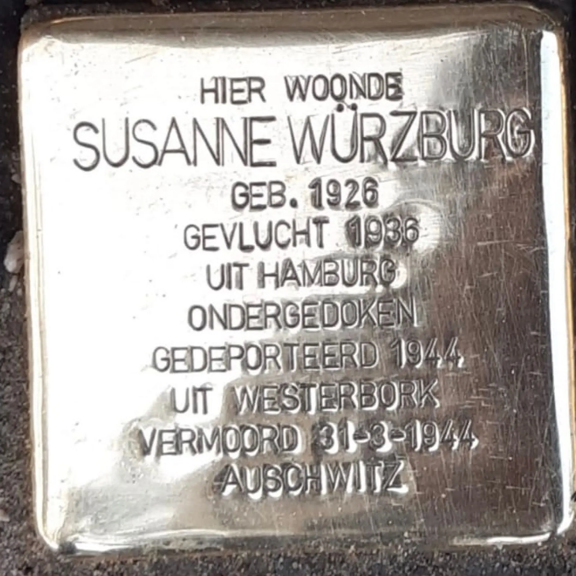 Struikelsteen voor Susanne Würzburg