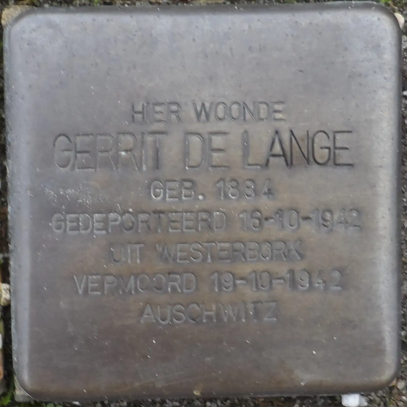 Struikelsteen voor Gerrit de Lange
