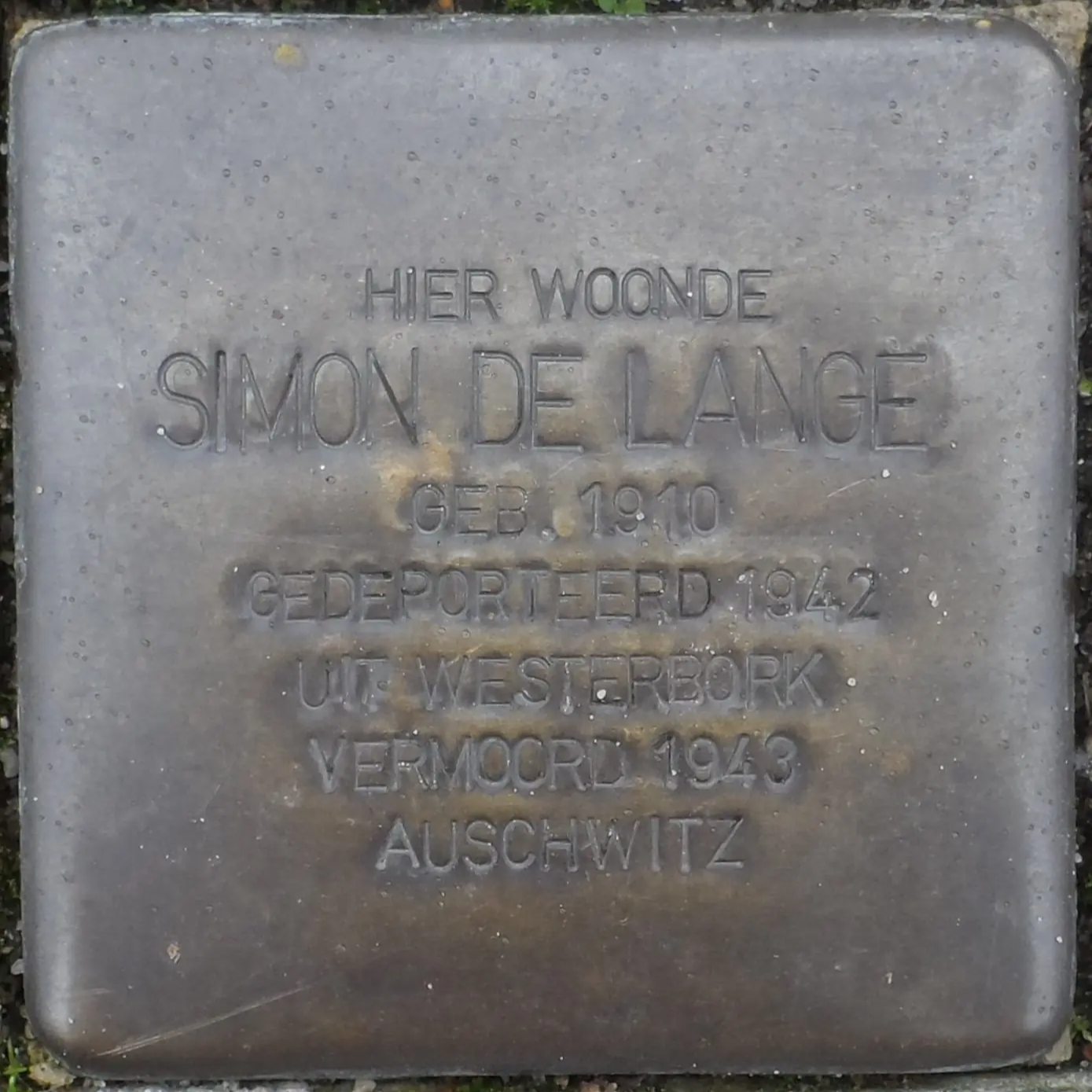 Struikelsteen voor Simon de Lange