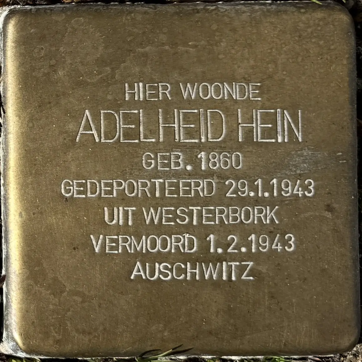 Struikelsteen voor Adelheid Hein