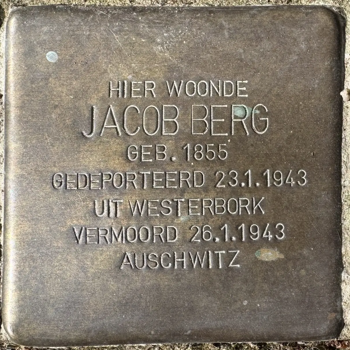 Struikelsteen voor Jacob Berg