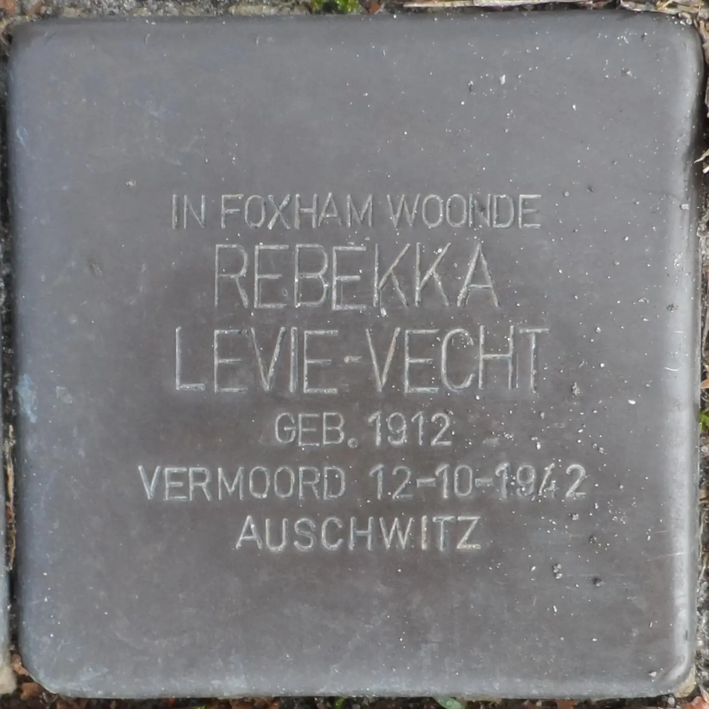 Struikelsteen voor Rebekka Levie-Vecht