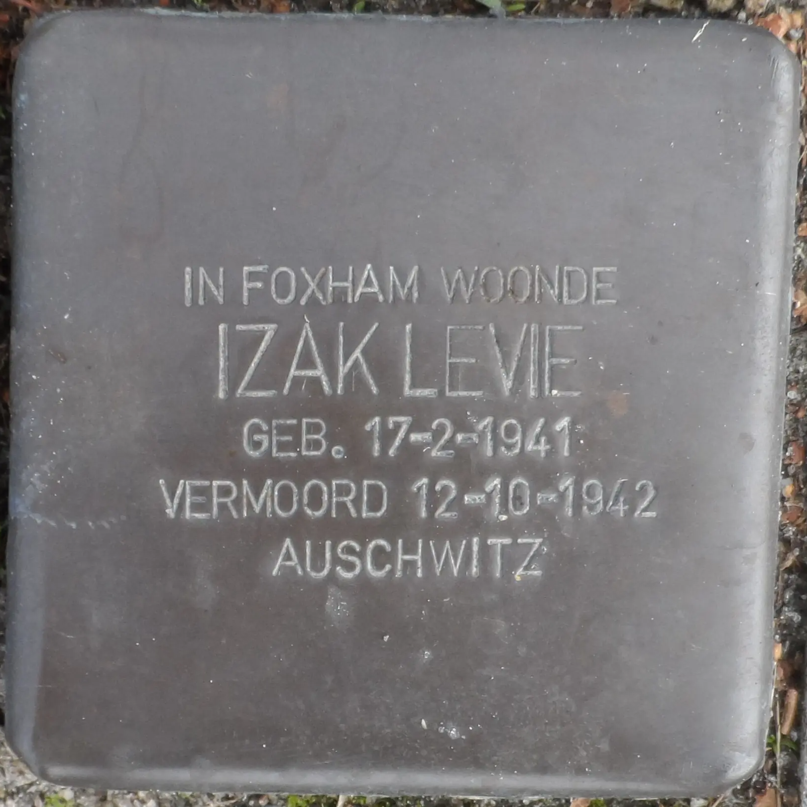 Struikelsteen voor Izak Levie