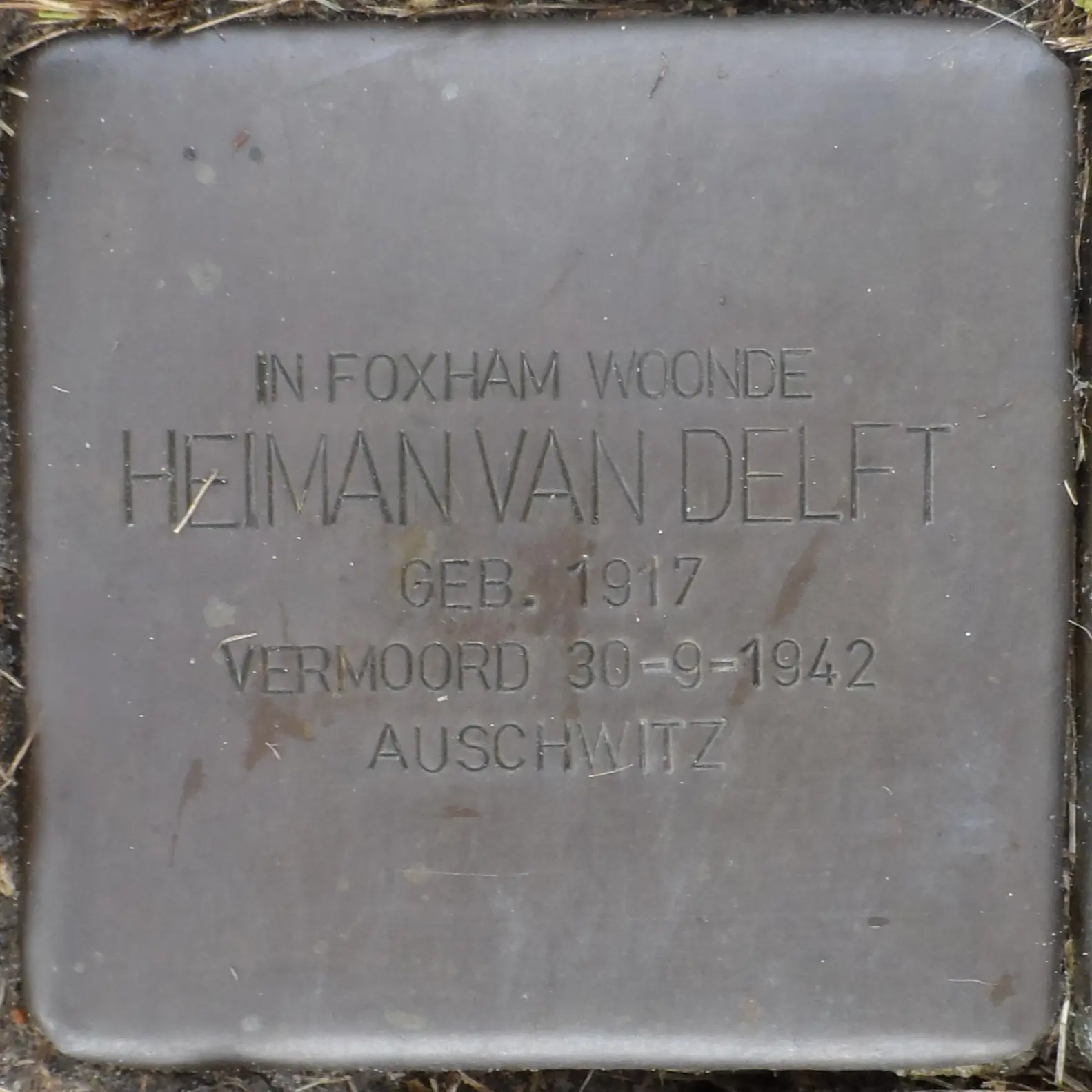 Struikelsteen voor Heiman van Delft
