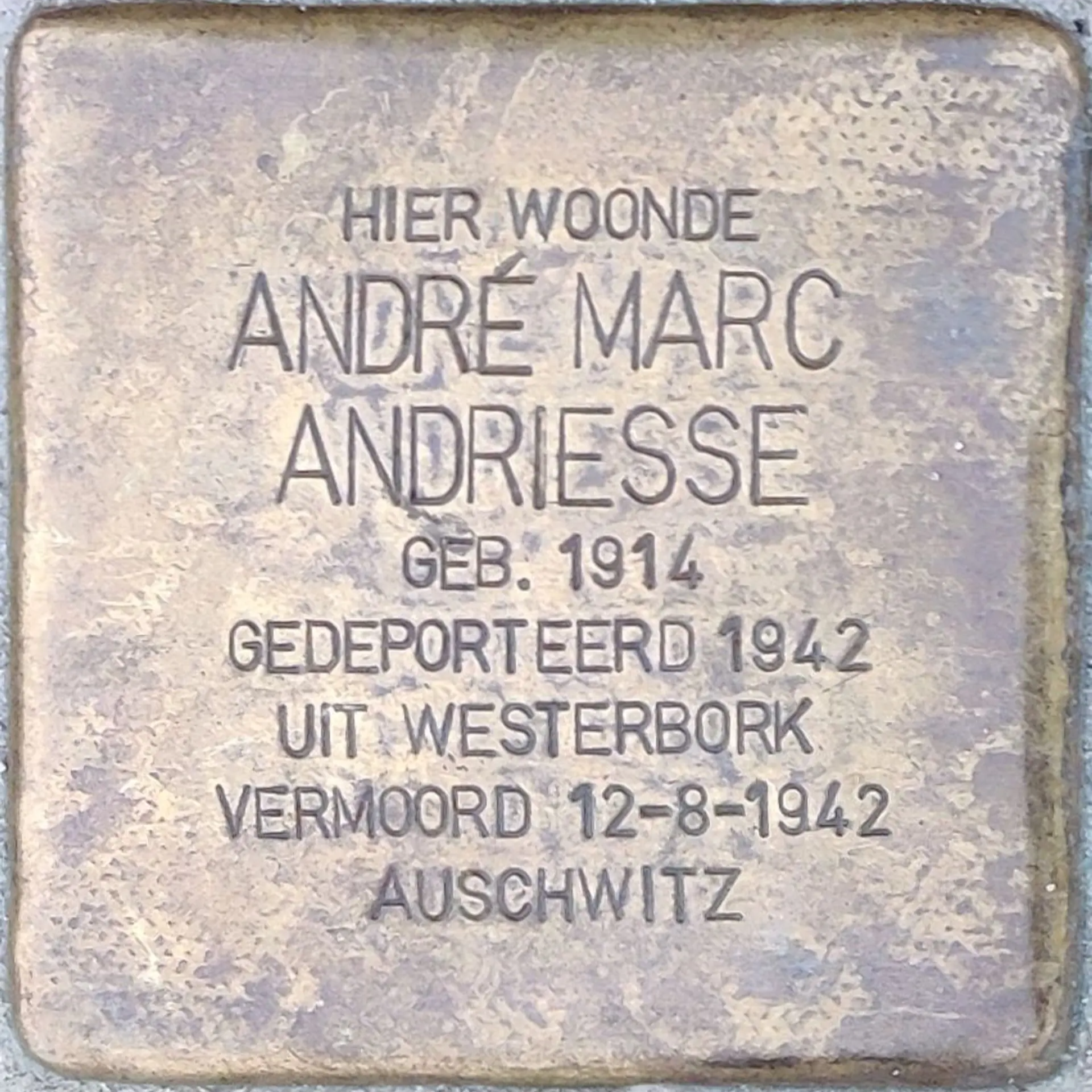 Struikelsteen voor André Marc Andriesse