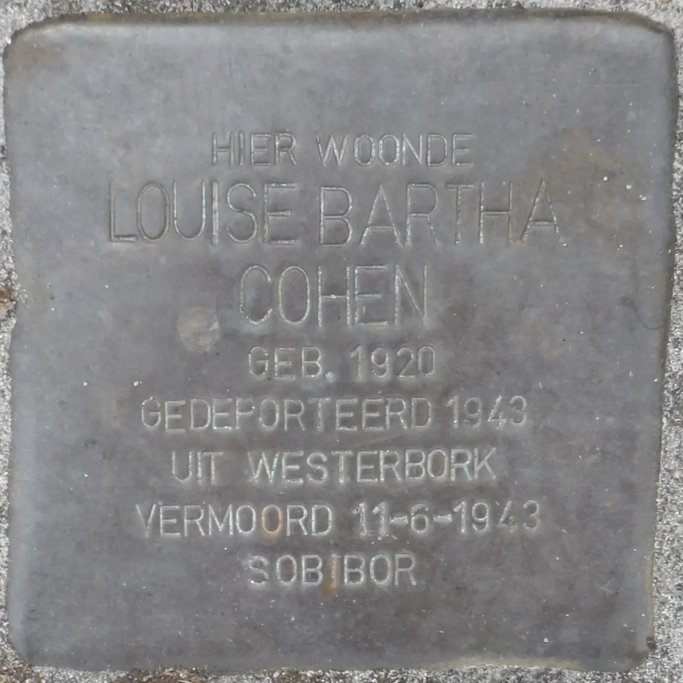 Struikelsteen voor Louise Bartha Cohen