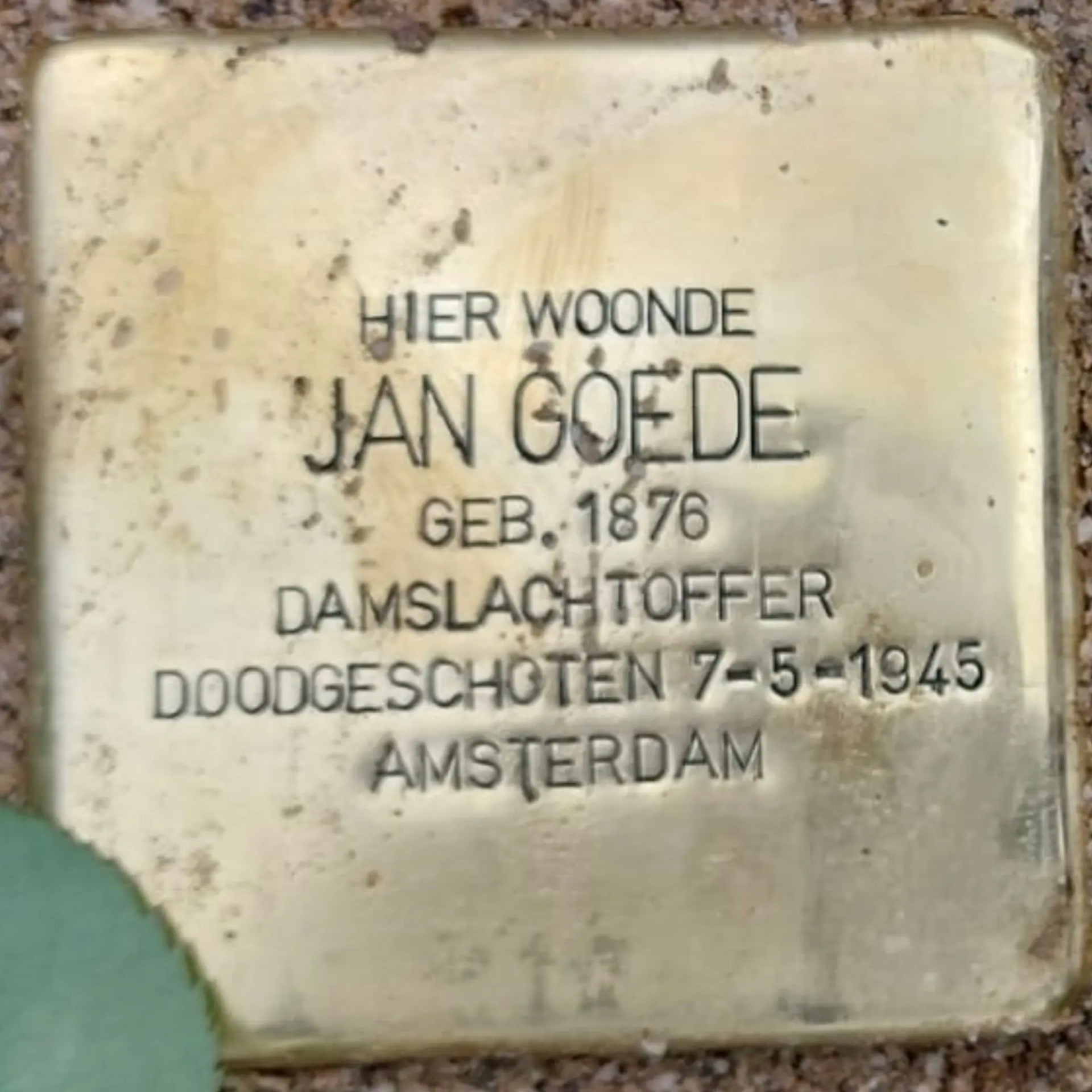 Struikelsteen voor Jan Goede