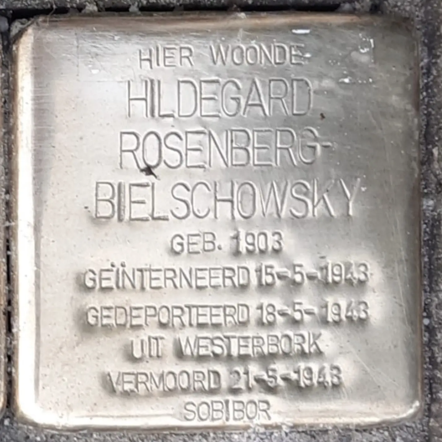 Struikelsteen voor Hildegard Rosenberg-Bielschowsky