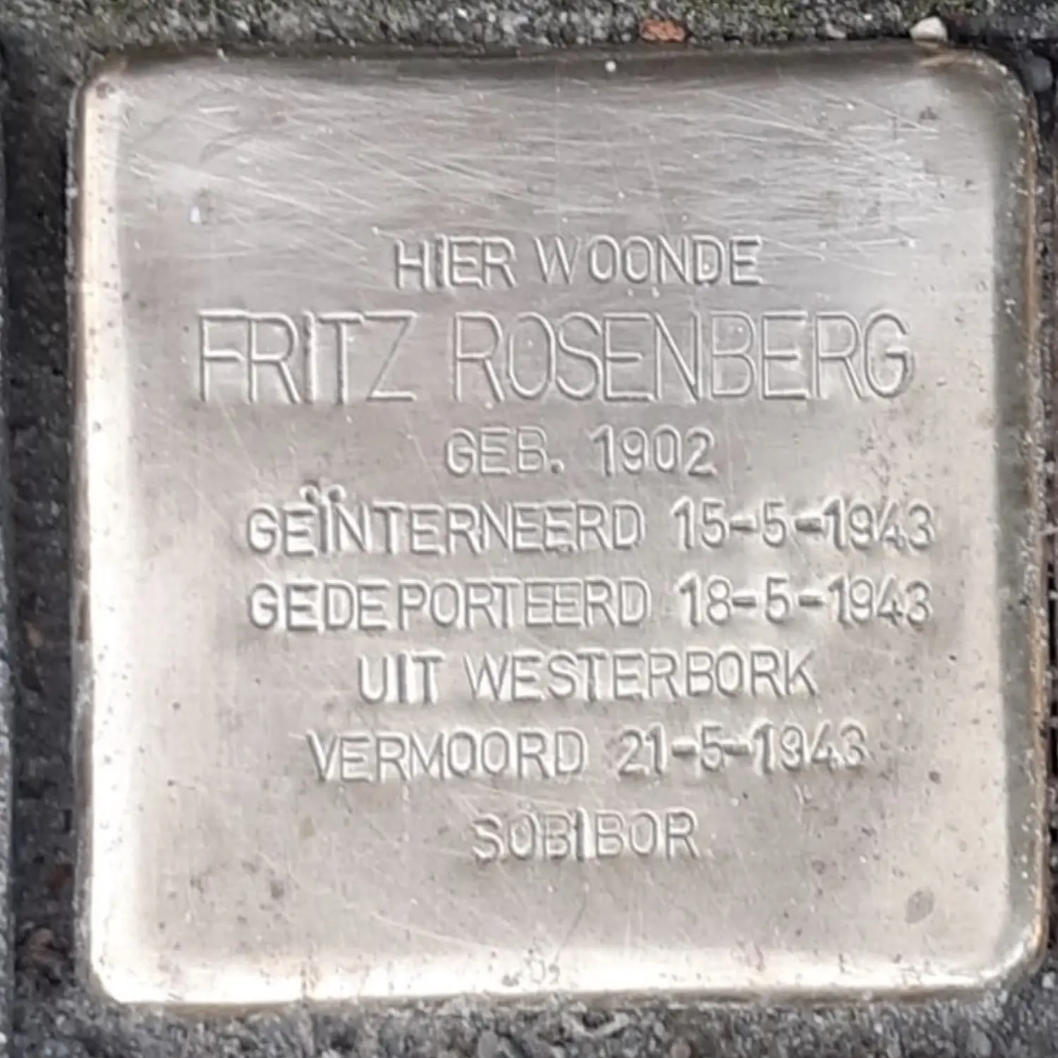 Struikelsteen voor Fritz Rosenberg