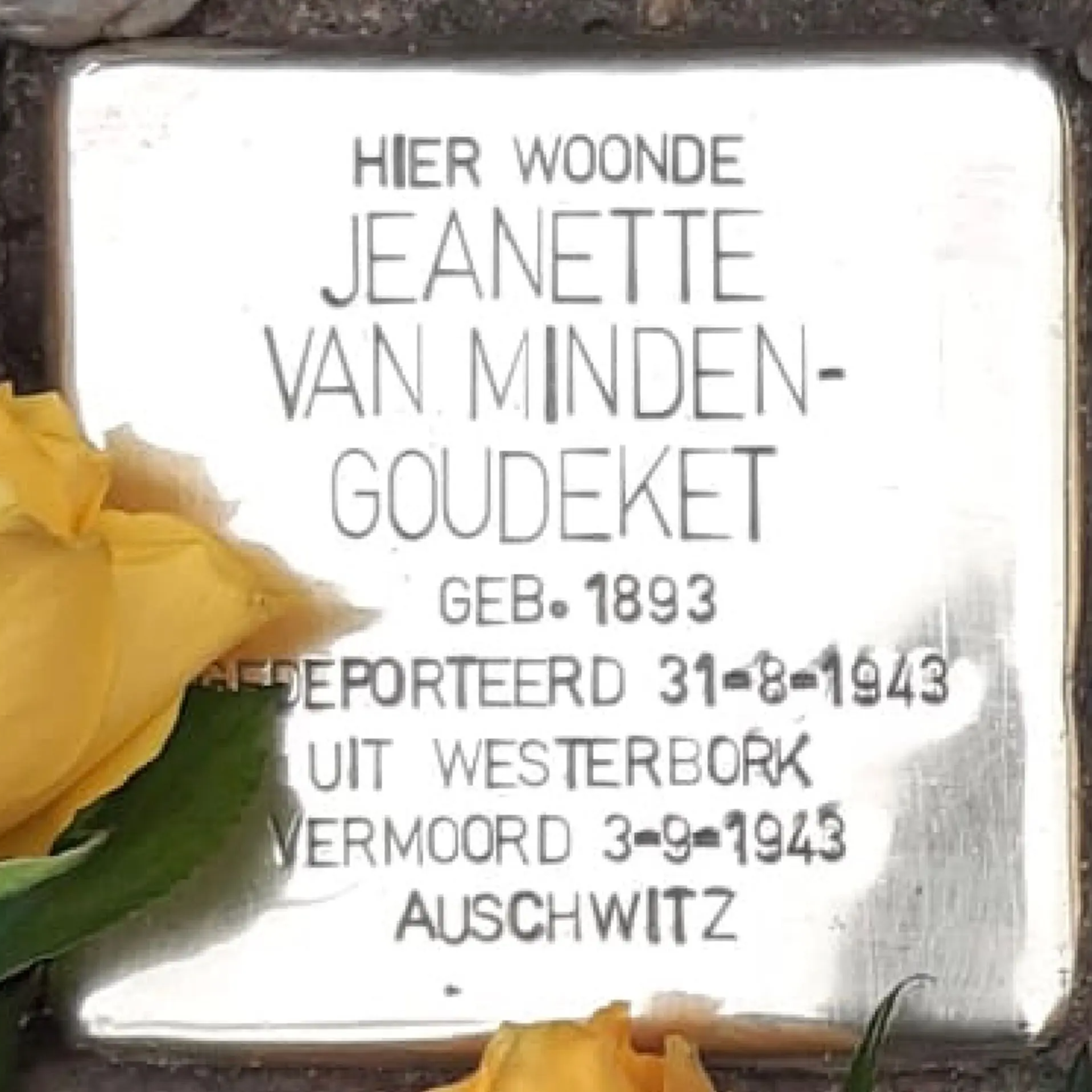 Struikelsteen voor Jeanette van Minde-Goudeket