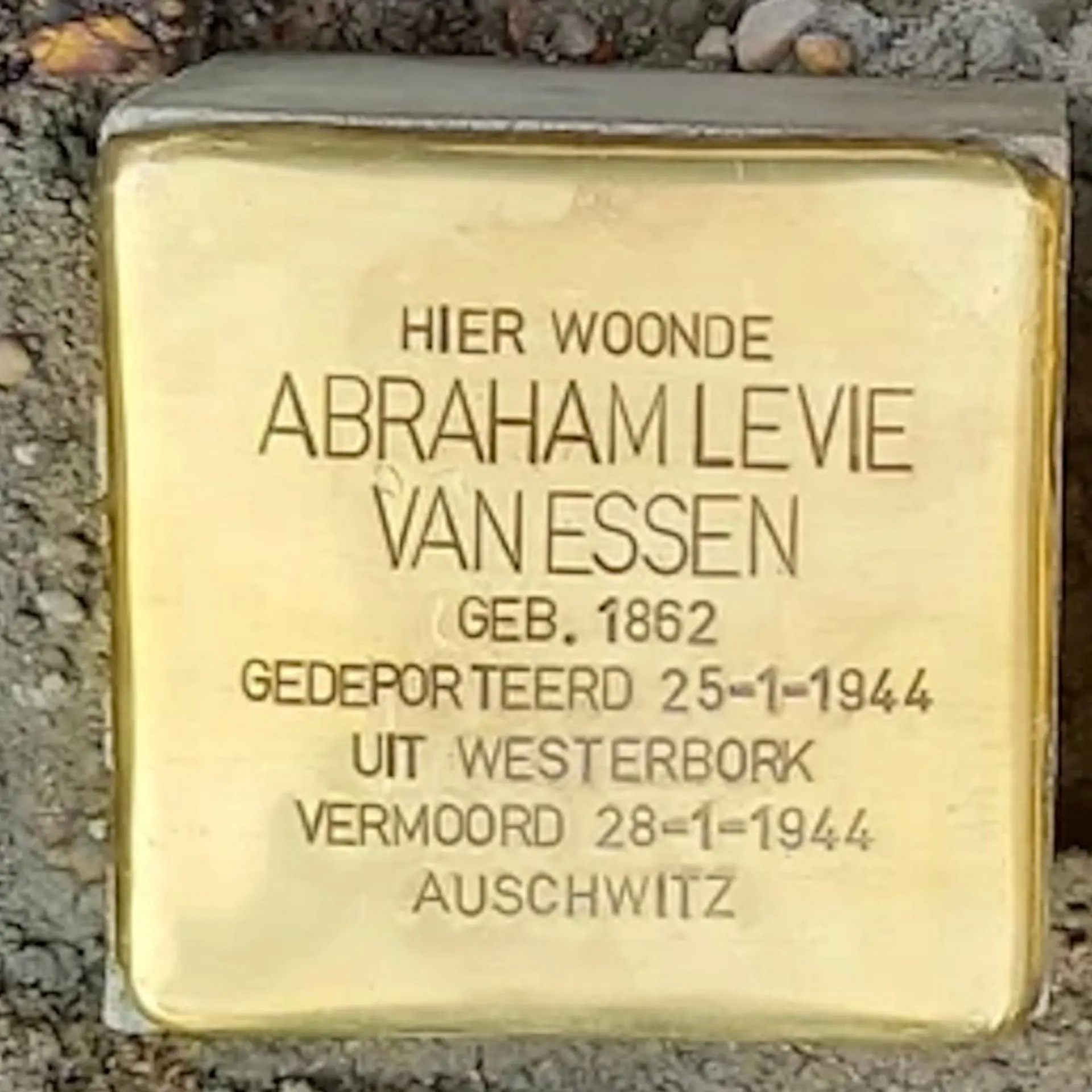 Struikelsteen voor Abraham Levie van Essen