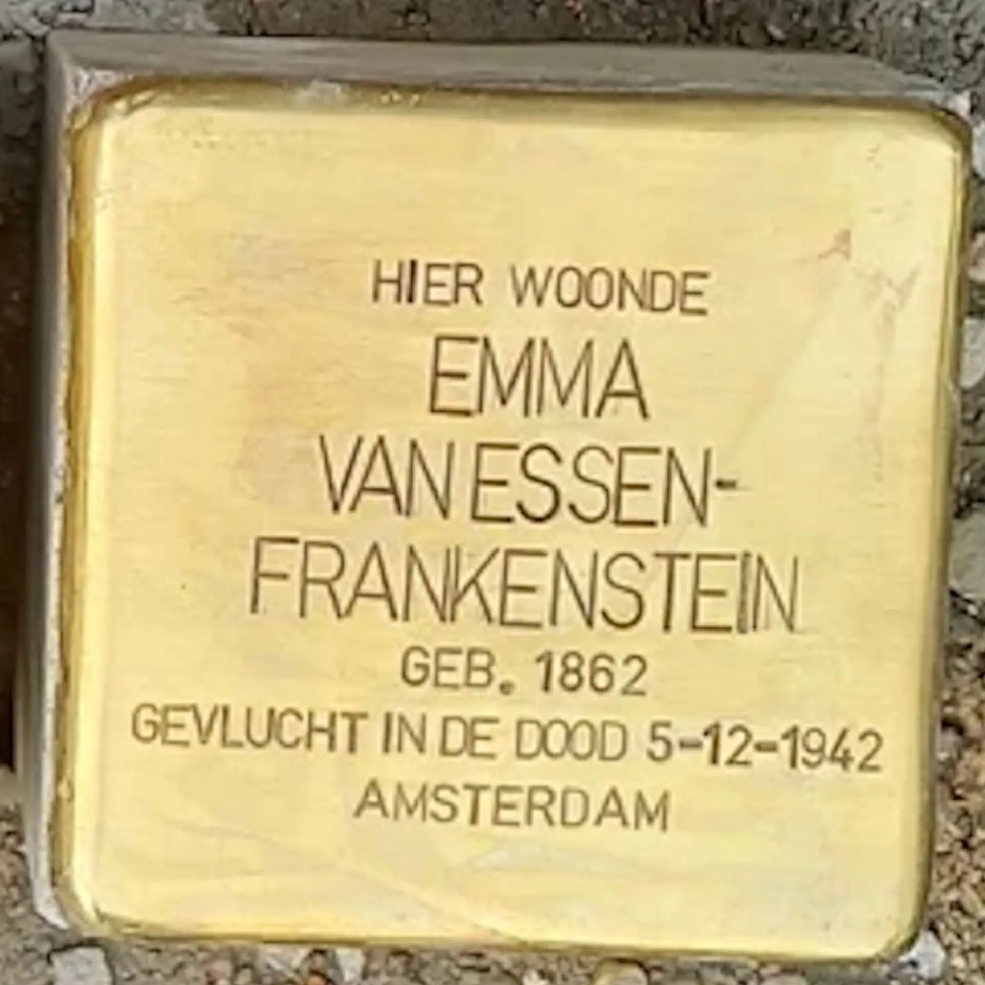 Struikelsteen voor Emma van Essen-Frankenstein