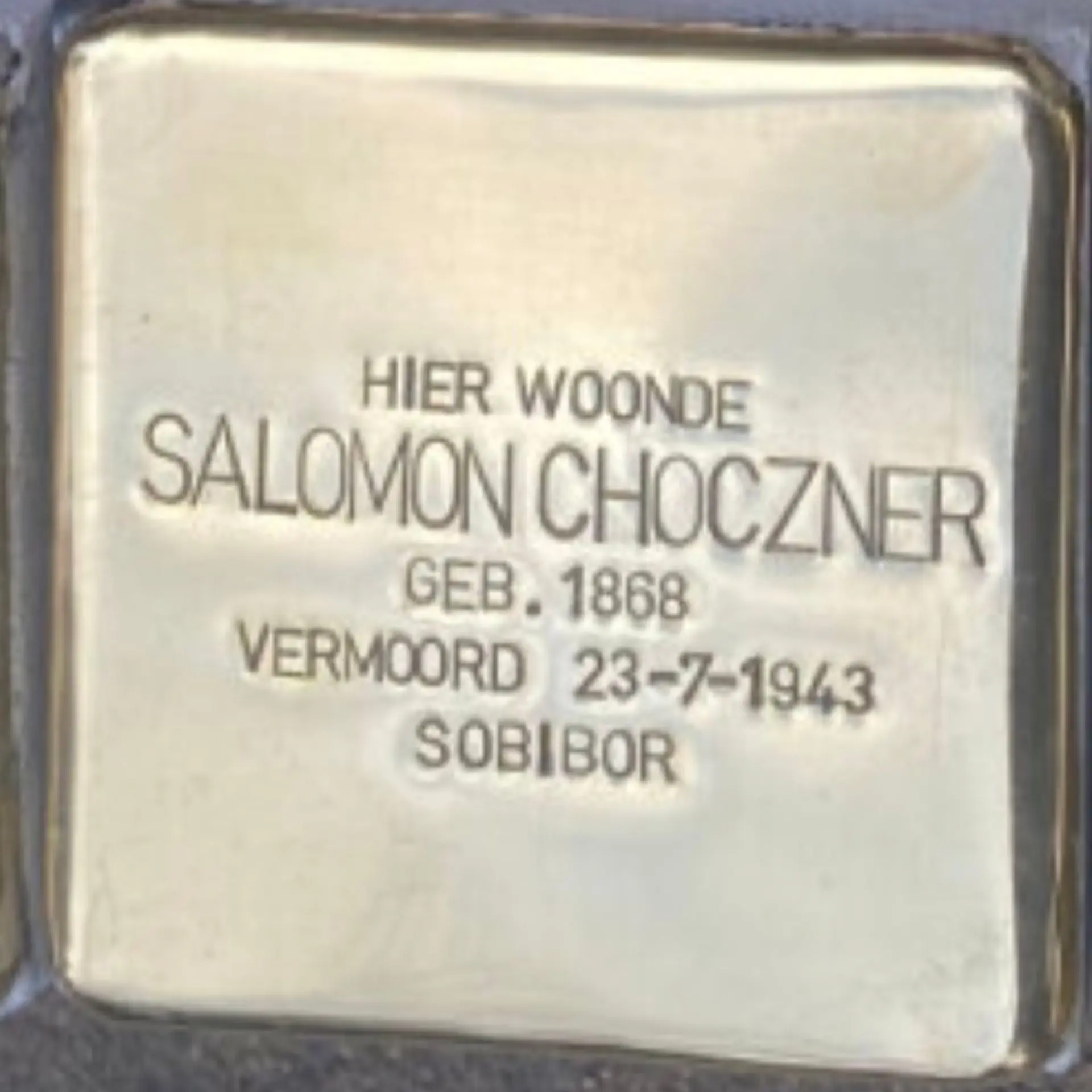Struikelsteen voor Salomon Choczner