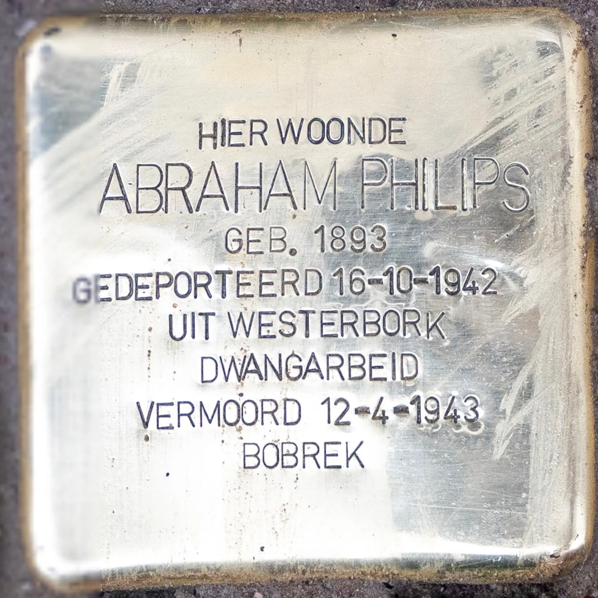 Struikelsteen voor Abraham Philips