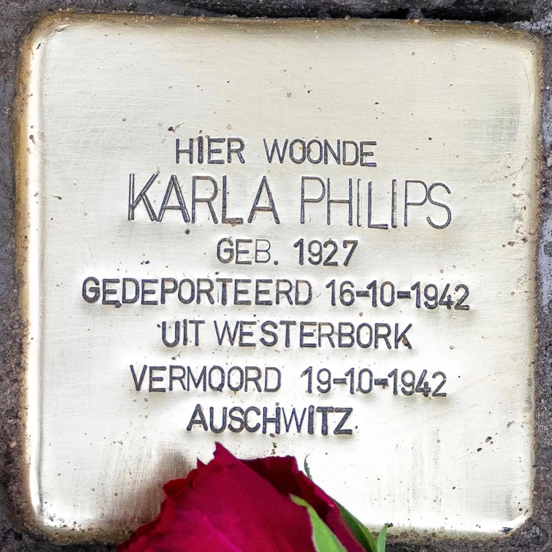 Struikelsteen voor Karla Philips
