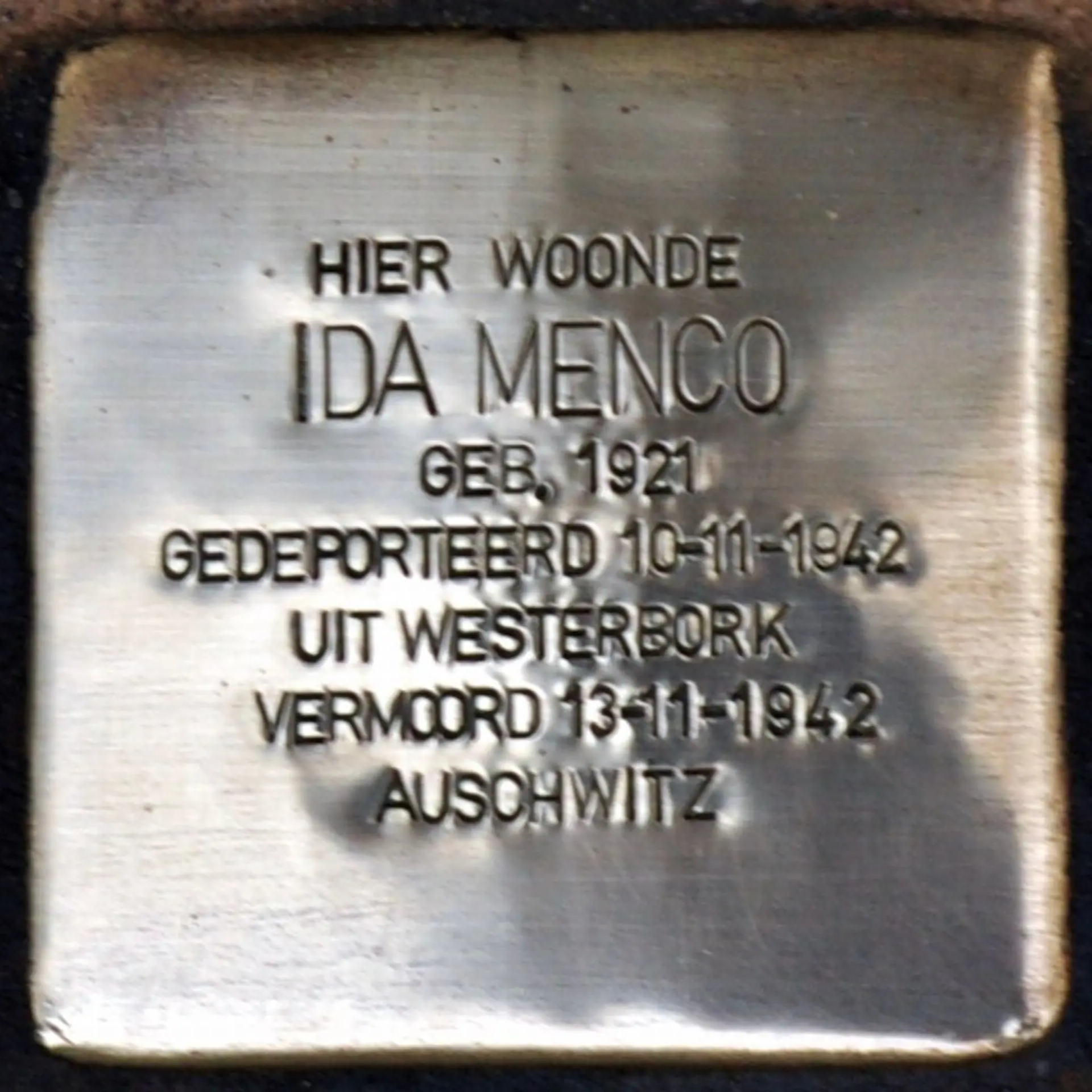 Struikelsteen voor Ida Menco