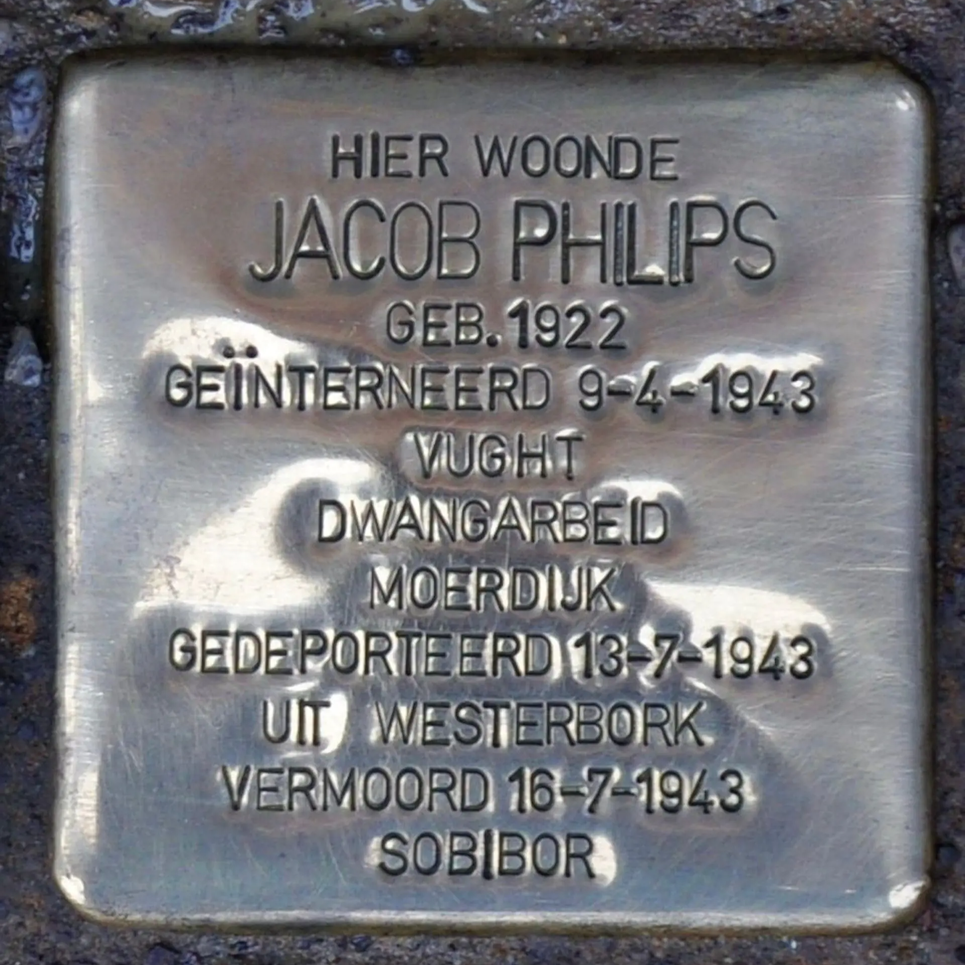 Struikelsteen voor Jacob Philips