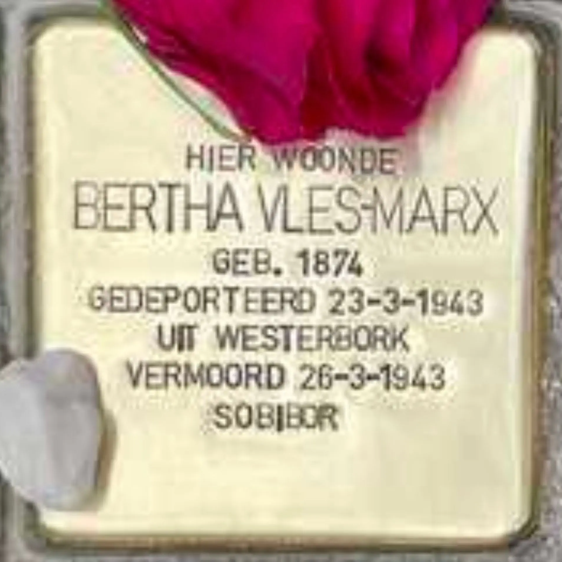 Struikelsteen voor Bertha Vles-Marx