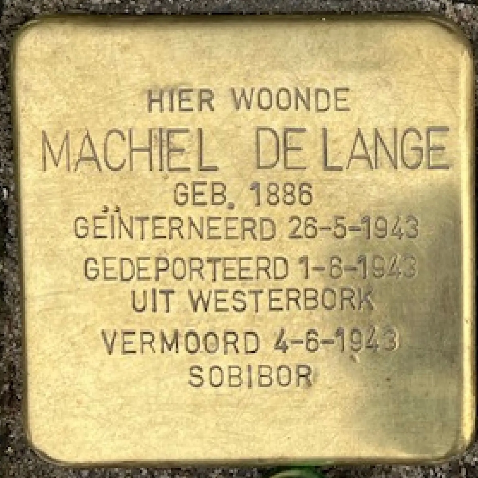 Struikelsteen voor Machiel de Lange