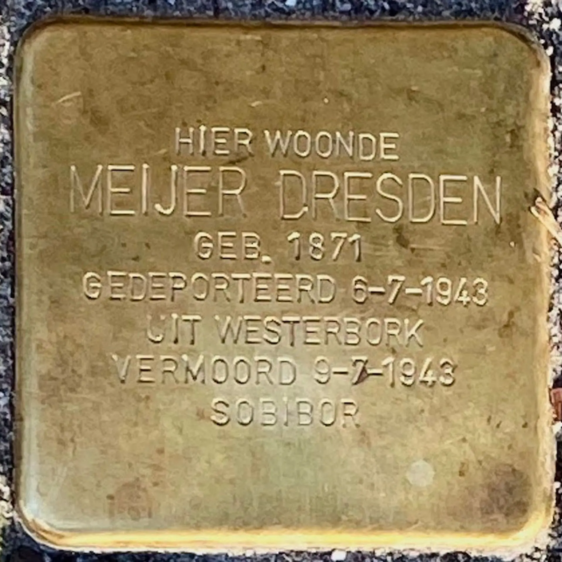 Struikelsteen voor Meijer Dresden