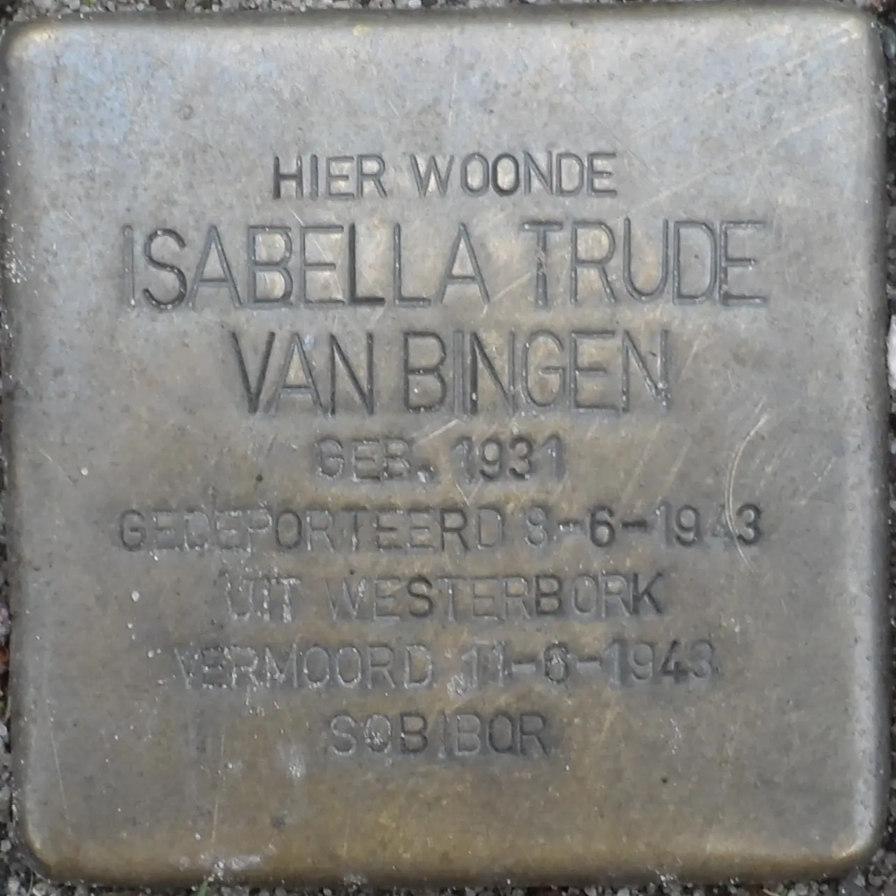 Struikelsteen voor Isabella Trude van Bingen