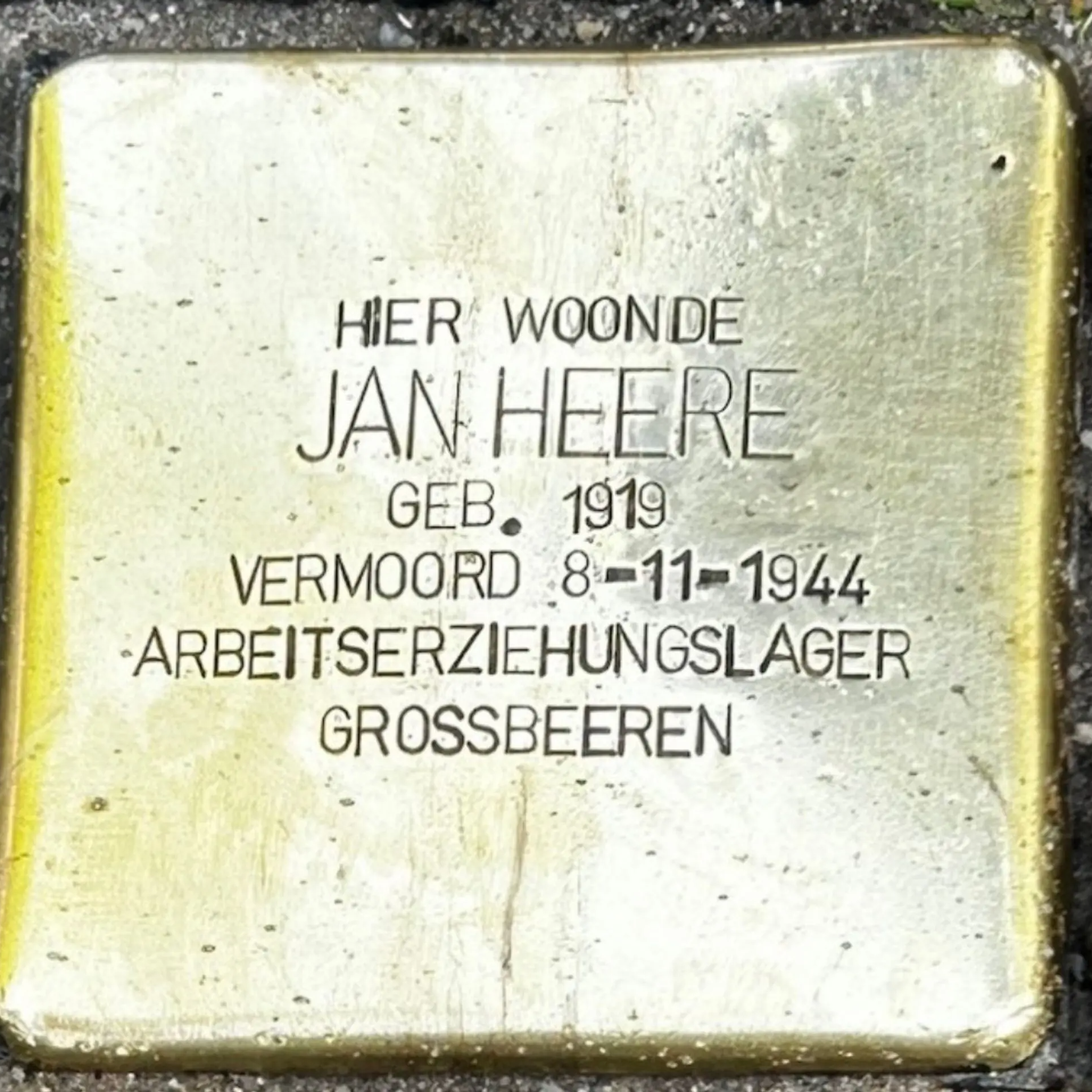 Struikelsteen voor Jan Heere