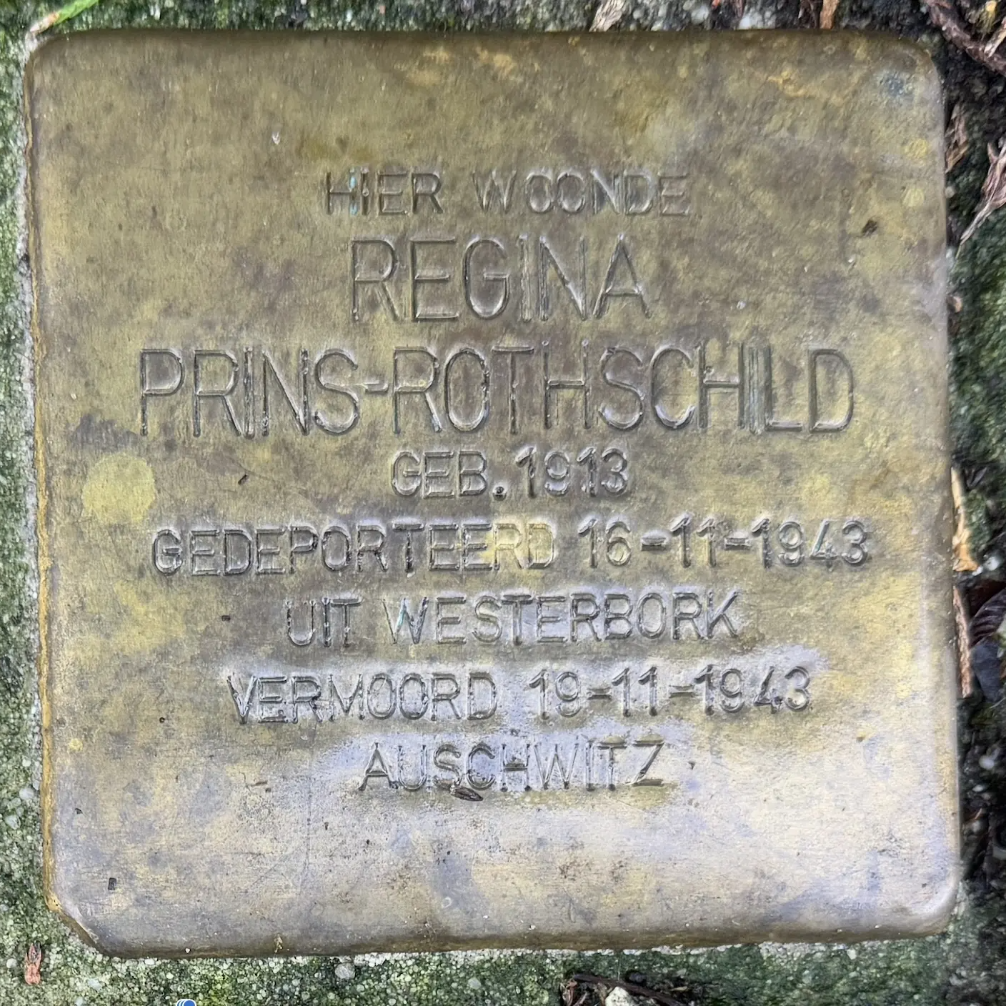 Struikelsteen voor Regina Prins-Rothschild