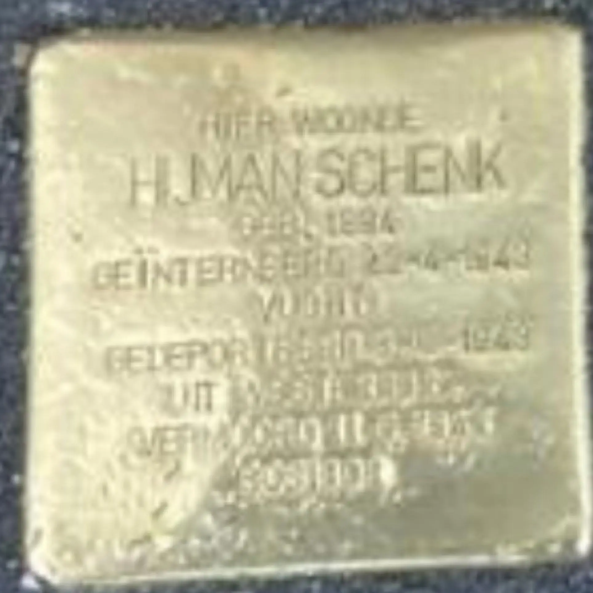 Struikelsteen voor Hijman Schenk