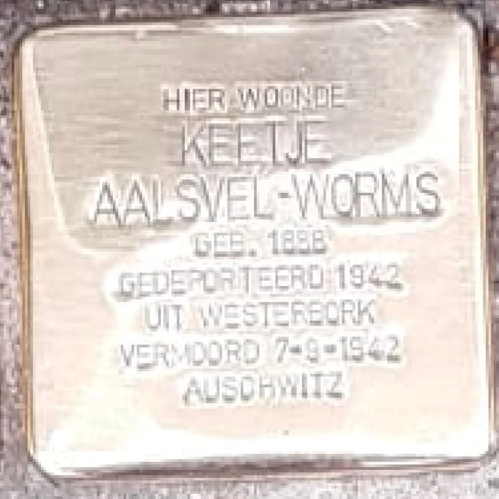 Struikelsteen voor Keetje Aalsvel-Worms